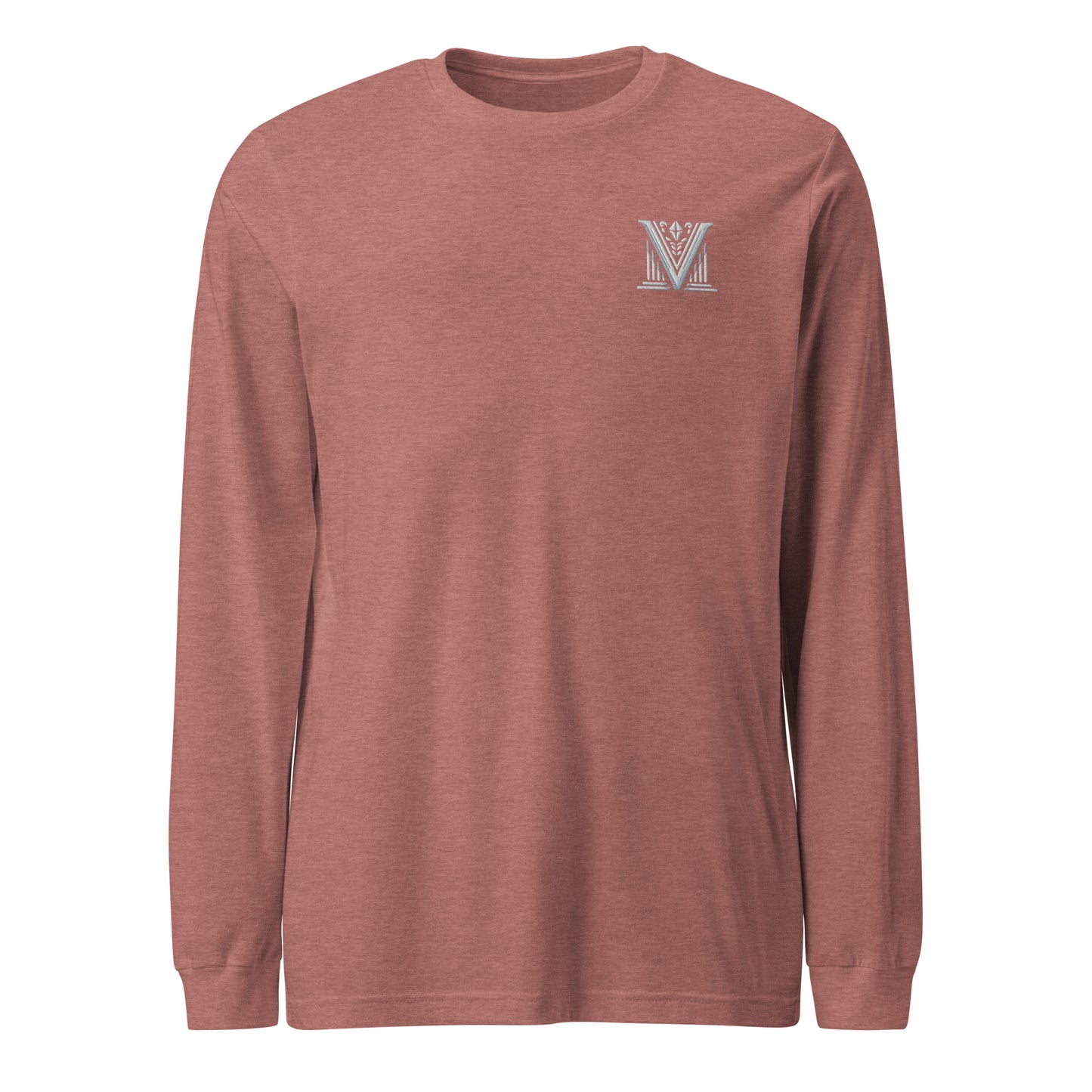 Men's - White Virtus Logo Embroidered Long Sleeve Shirt