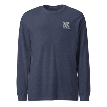 Men's - White Virtus Logo Embroidered Long Sleeve Shirt