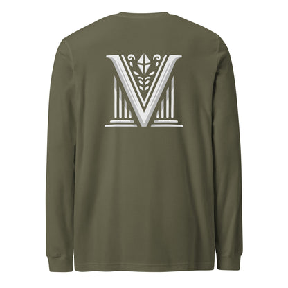 Men's - White Virtus Logo Long Sleeve Shirt