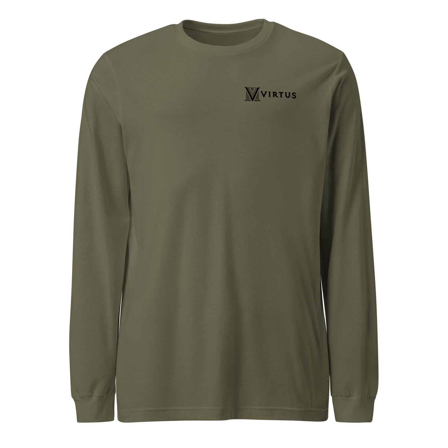 Men's - Black Virtus Logo Long Sleeve Shirt