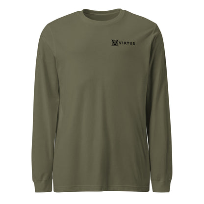 Men's - Black Virtus Logo Long Sleeve Shirt