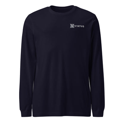 Men's - White Virtus Logo Embroidered Long Sleeve Shirt