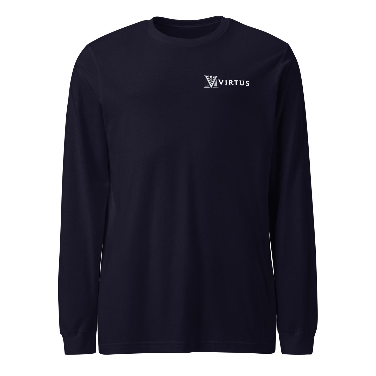 Men's - White Virtus Logo Long Sleeve Shirt