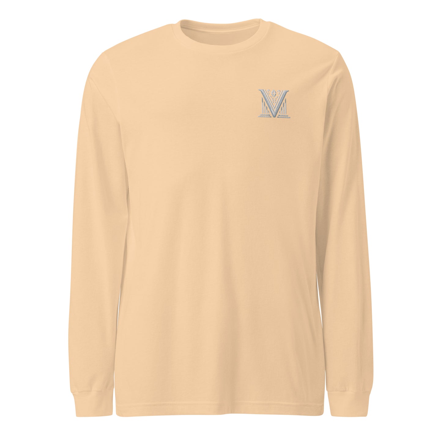 Men's - White Virtus Logo Embroidered Long Sleeve Shirt