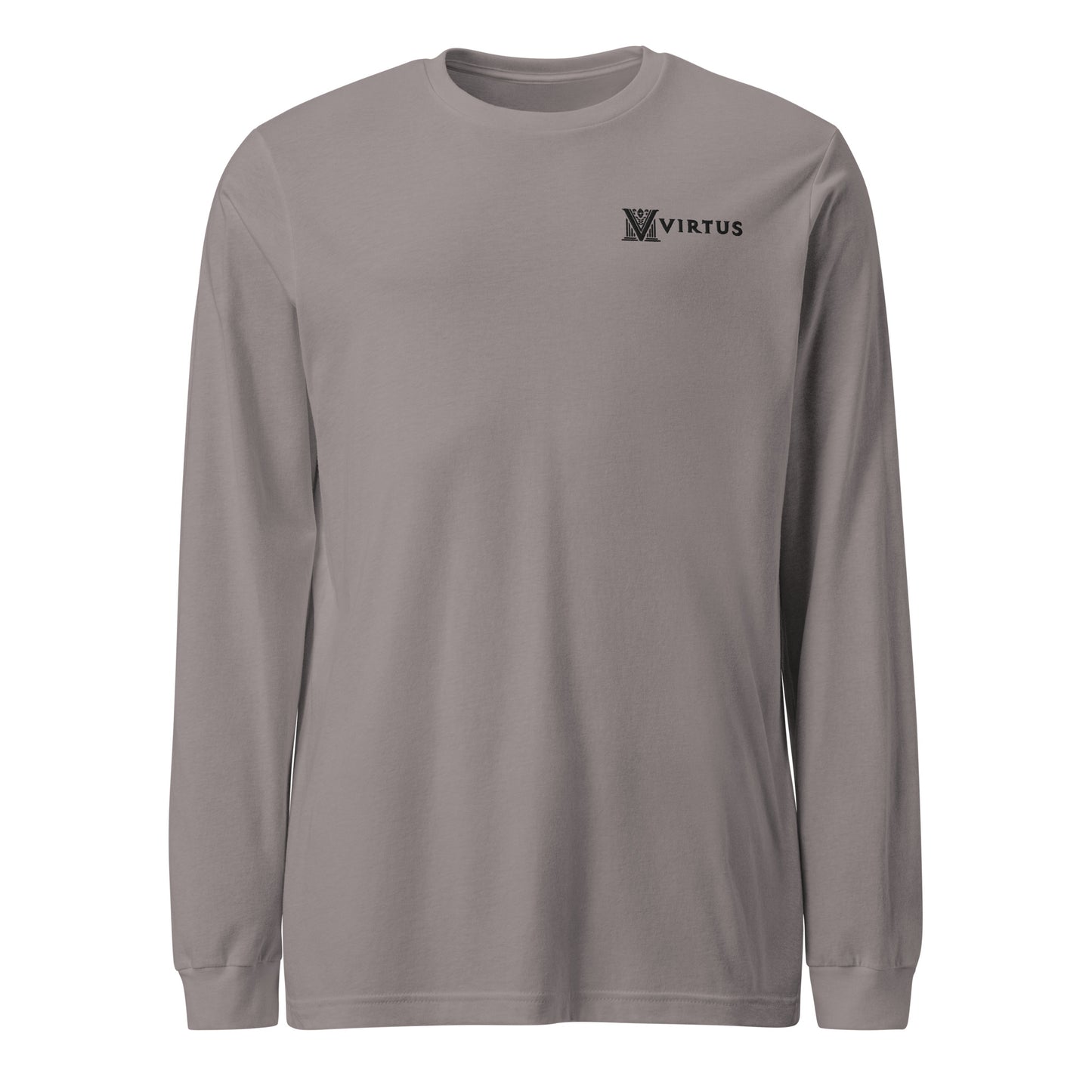 Men's - Black Virtus Logo Embroidered Long Sleeve Shirt