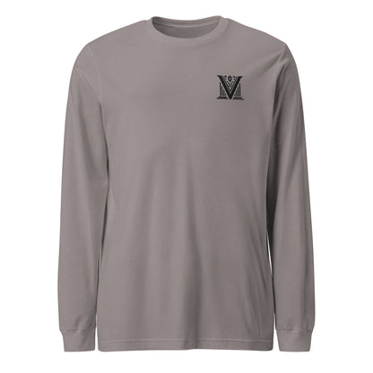 Men's - Black Virtus Logo Embroidered Long Sleeve Shirt