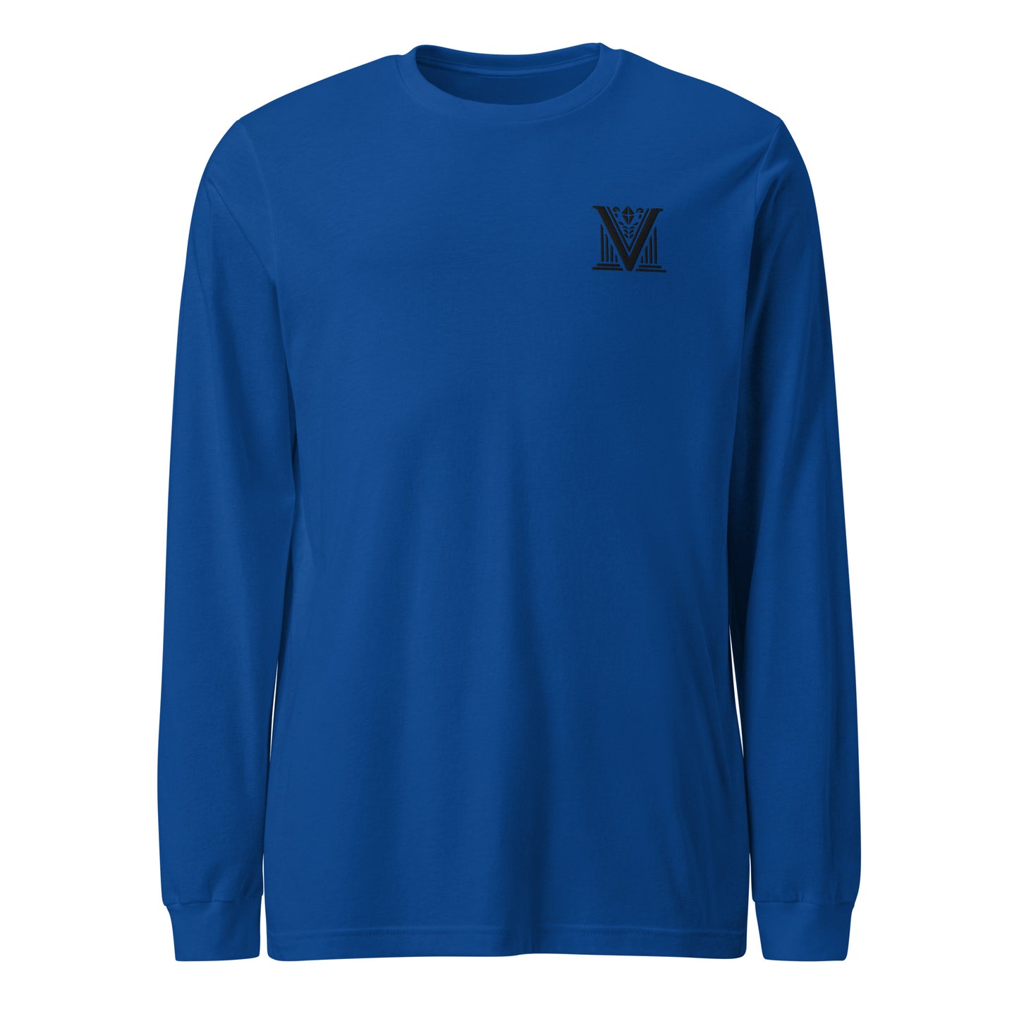 Men's - Black Virtus Logo Embroidered Long Sleeve Shirt