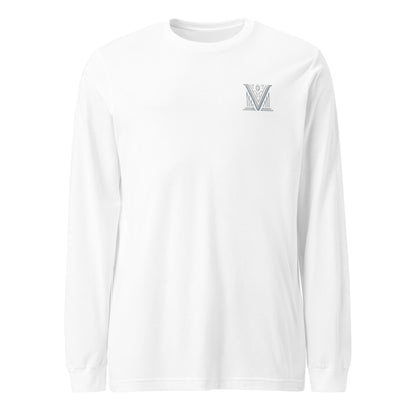 Men's - White Virtus Logo Embroidered Long Sleeve Shirt