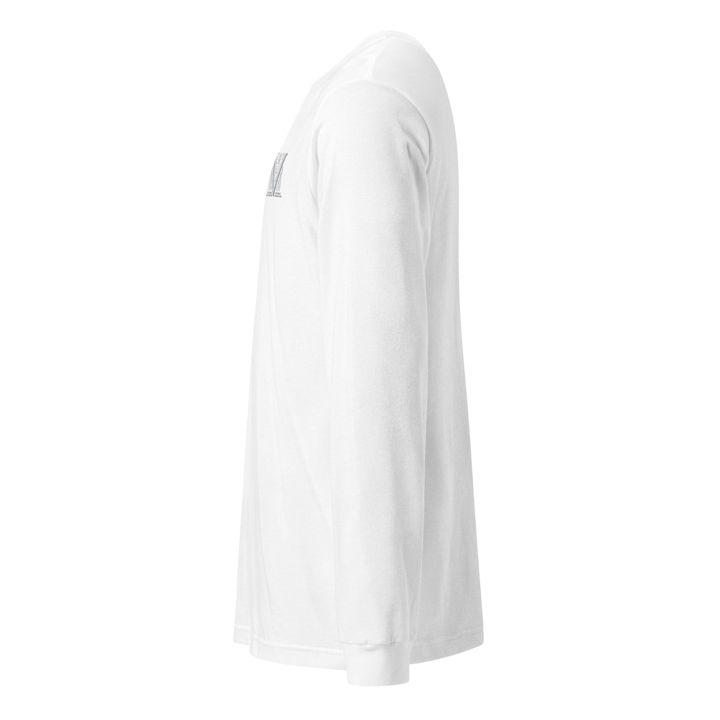 Men's - White Virtus Logo Embroidered Long Sleeve Shirt