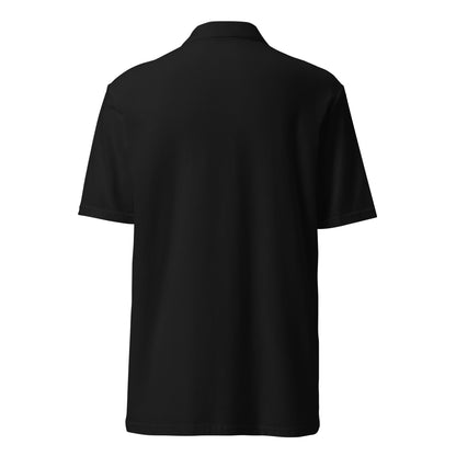 Black Virtus Logo Embroidered Pique Polo Shirt