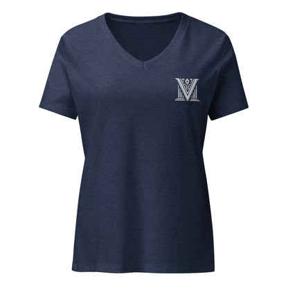 Women's - White Virtus Logo Embroidered T-Shirt