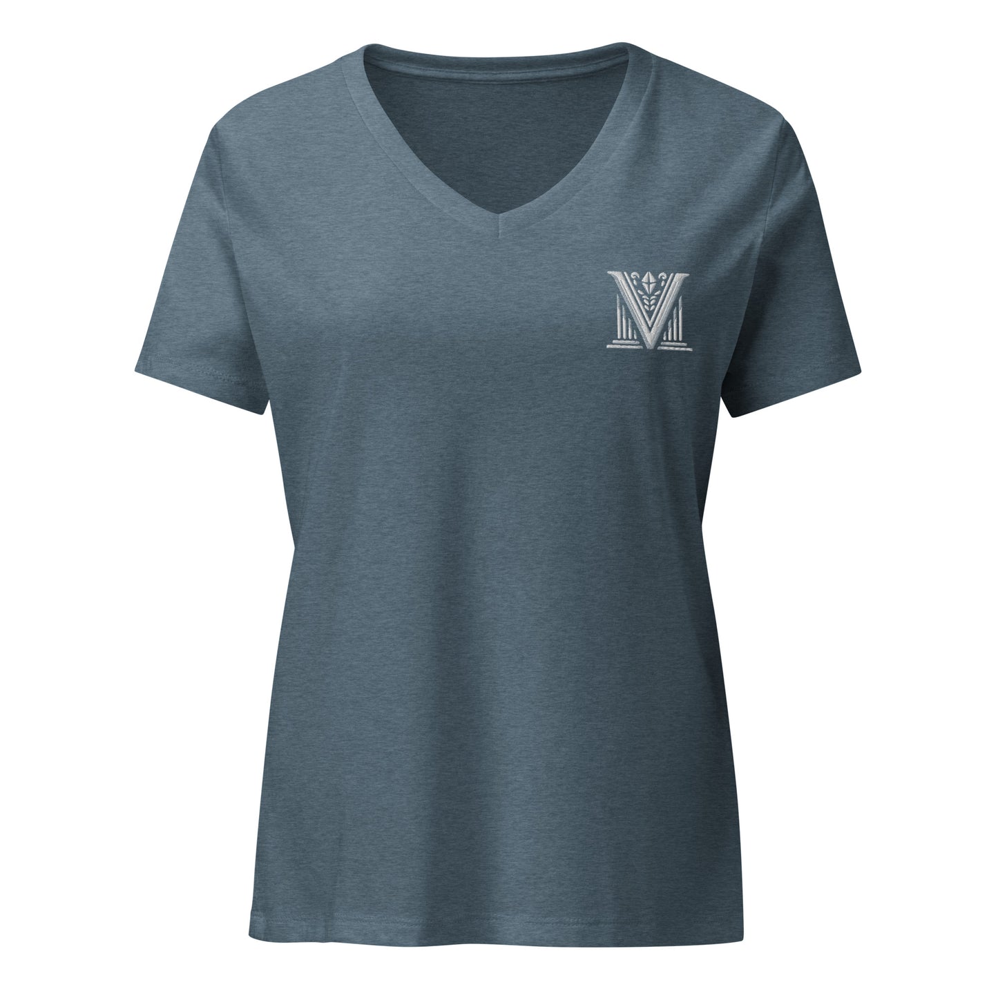 Women's - White Virtus Logo Embroidered T-Shirt