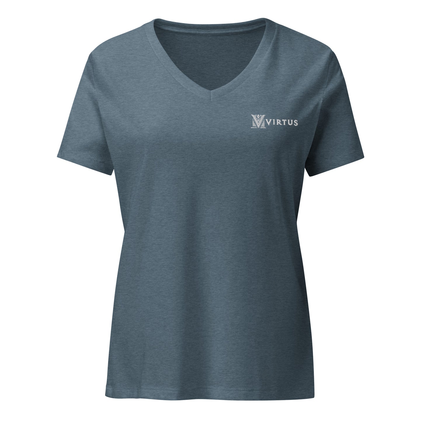 Women's - White Virtus Logo Embroidered T-Shirt