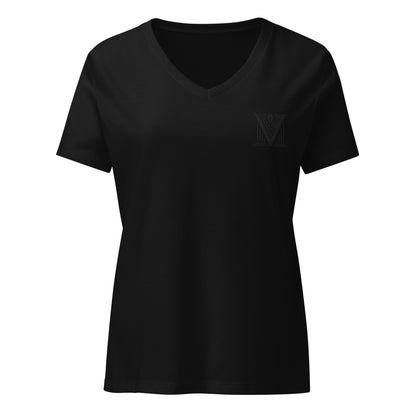 Women's - Black Virtus Logo Embroidered T-Shirt