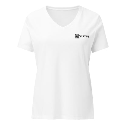 Women's - White Virtus Logo Embroidered T-Shirt