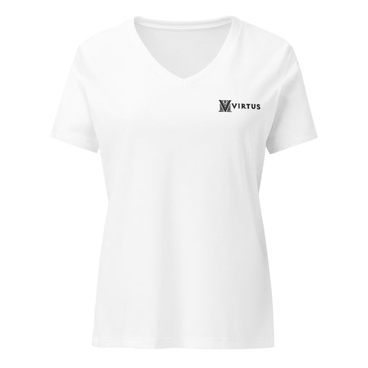 Women's - White Virtus Logo Embroidered T-Shirt